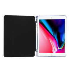 3-folding Electric Pressed Skin Texture Horizontal Flip Shockproof Transparent TPU + PU Leather Case with Holder & Pen Slot & Sleep / Wake-up Function, For iPad Air (2019)/Pro 10.5 (2017), For iPad mini (2019) / mini 4, For iPad Pro 11 inch (2020)