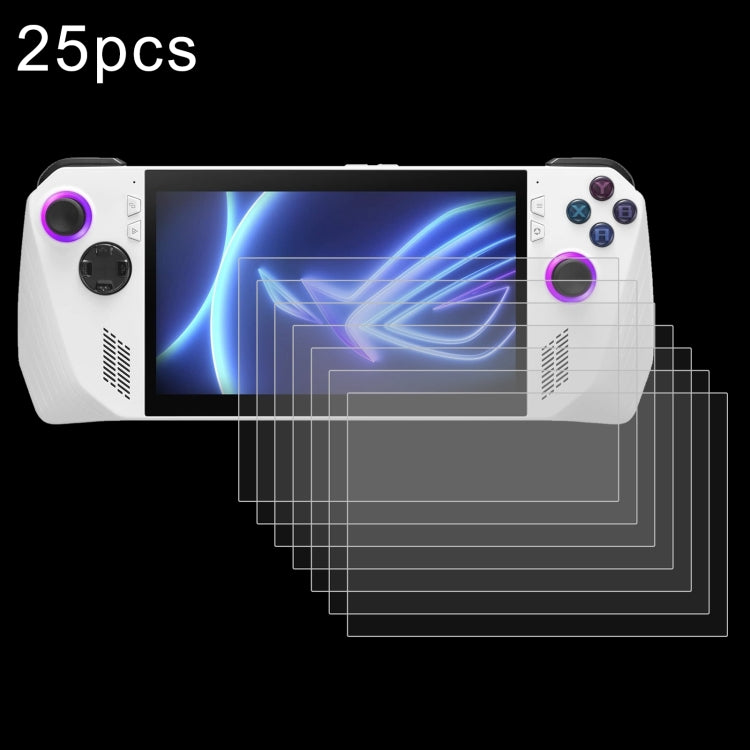 25pcs 9H 0.3mm Explosion-proof Tempered Glass Film, For ASUS Rog Ally X 7.0, For ASUS ROG Ally