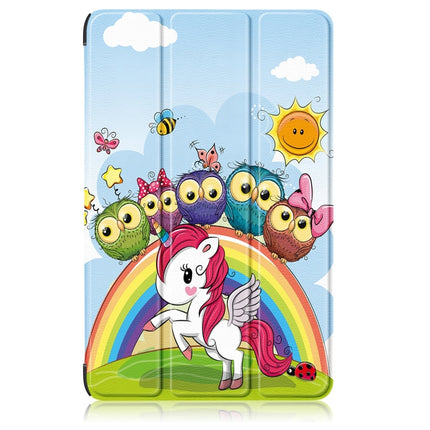 Coloured Drawing 3-Fold Holder Leather Tablet Case, For Honor Pad X9 / X8 Pro 11.5