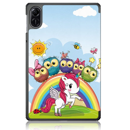 Coloured Drawing 3-Fold Holder Leather Tablet Case, For Honor Pad X9 / X8 Pro 11.5