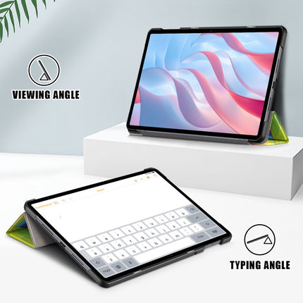 Coloured Drawing 3-Fold Holder Leather Tablet Case, For Honor Pad X9 / X8 Pro 11.5
