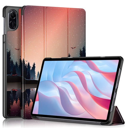 Coloured Drawing 3-Fold Holder Leather Tablet Case, For Honor Pad X9 / X8 Pro 11.5