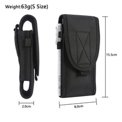 Multifunctional Universal Vertical Nylon Fabric Waist Bag Tactical Belt Bag, For 5.3 inch and Below Phones, For 6.7 inch and Below Phones