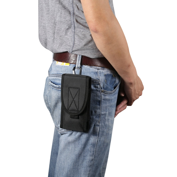 Multifunctional Universal Vertical Nylon Fabric Waist Bag Tactical Belt Bag, For 6.7 inch and Below Phones