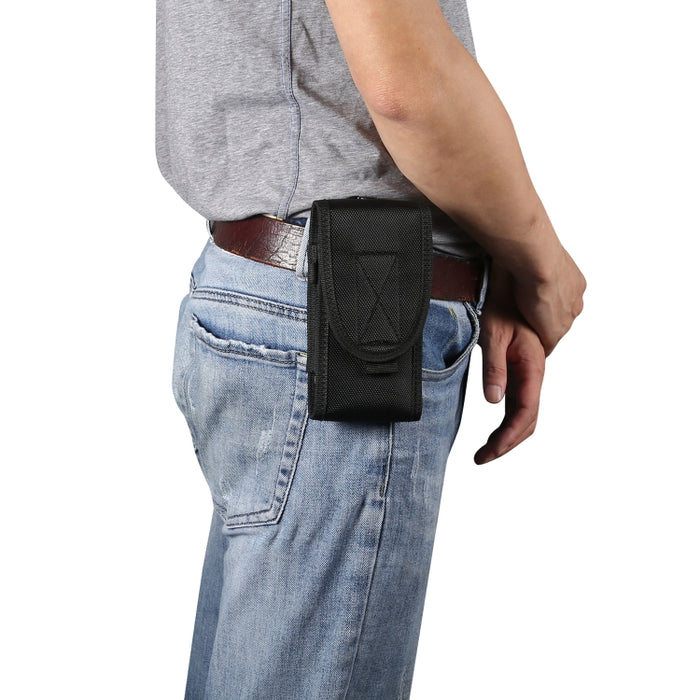 Multifunctional Universal Vertical Nylon Fabric Waist Bag Tactical Belt Bag, For 6.7 inch and Below Phones