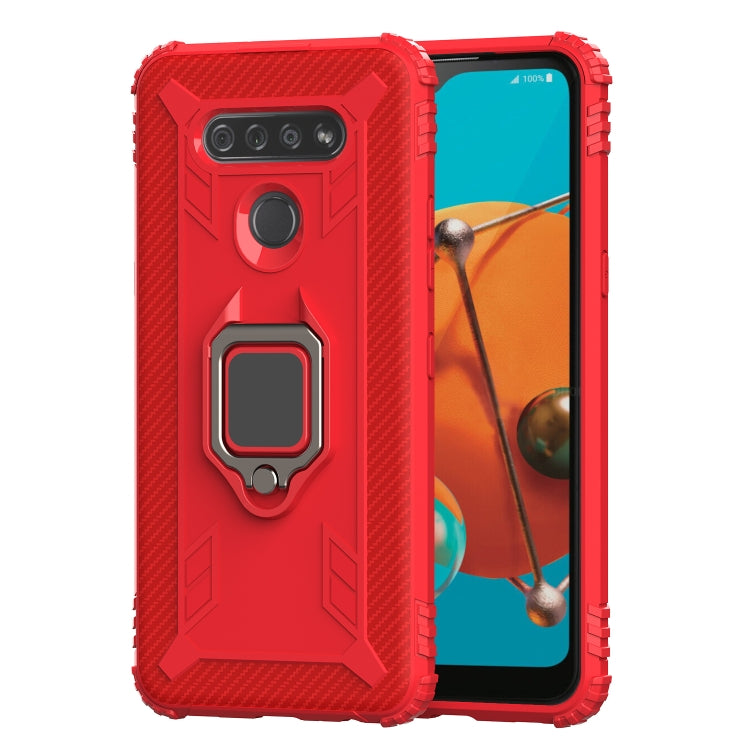 Carbon Fiber Protective Case with 360 Degree Rotating Ring Holder, For LG K51 / Q51, For LG Stylo 6, For Motorola Moto G Stylus, For Google Pixel 4a, For Xiaomi Redmi 10X / Note 9, For Xiaomi Redmi 9