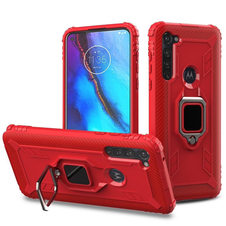 Carbon Fiber Protective Case with 360 Degree Rotating Ring Holder, For LG K51 / Q51, For LG Stylo 6, For Motorola Moto G Stylus, For Google Pixel 4a, For Xiaomi Redmi 10X / Note 9, For Xiaomi Redmi 9