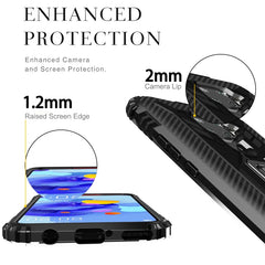 Carbon Fiber Protective Case with 360 Degree Rotating Ring Holder, For Huawei nova 5i Pro / Mate 30 Lite / nova 5z, For Samsung Galaxy A11 (US Version), For Samsung A11 (EU Version), For Samsung Galaxy A21S, For Samsung Galaxy A31, For Samsung Galaxy A41