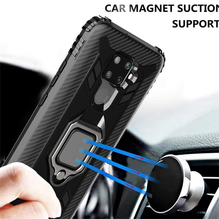 Carbon Fiber Protective Case with 360 Degree Rotating Ring Holder, For Huawei nova 5i Pro / Mate 30 Lite / nova 5z, For Samsung Galaxy A11 (US Version), For Samsung A11 (EU Version), For Samsung Galaxy A21S, For Samsung Galaxy A31, For Samsung Galaxy A41