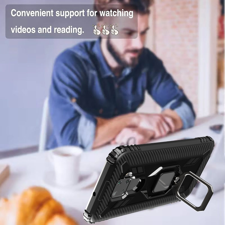 Carbon Fiber Protective Case with 360 Degree Rotating Ring Holder, For Huawei nova 5i Pro / Mate 30 Lite / nova 5z, For Samsung Galaxy A11 (US Version), For Samsung A11 (EU Version), For Samsung Galaxy A21S, For Samsung Galaxy A31, For Samsung Galaxy A41