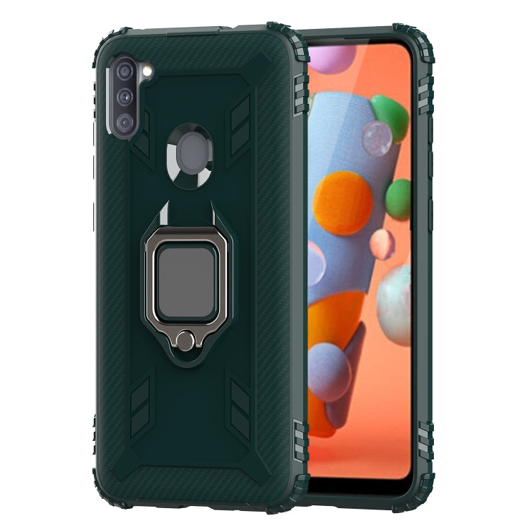 Carbon Fiber Protective Case with 360 Degree Rotating Ring Holder, For Huawei nova 5i Pro / Mate 30 Lite / nova 5z, For Samsung Galaxy A11 (US Version), For Samsung A11 (EU Version), For Samsung Galaxy A21S, For Samsung Galaxy A31, For Samsung Galaxy A41