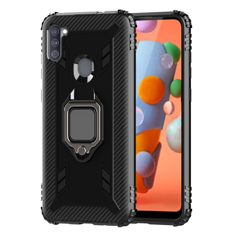 Carbon Fiber Protective Case with 360 Degree Rotating Ring Holder, For Huawei nova 5i Pro / Mate 30 Lite / nova 5z, For Samsung Galaxy A11 (US Version), For Samsung A11 (EU Version), For Samsung Galaxy A21S, For Samsung Galaxy A31, For Samsung Galaxy A41