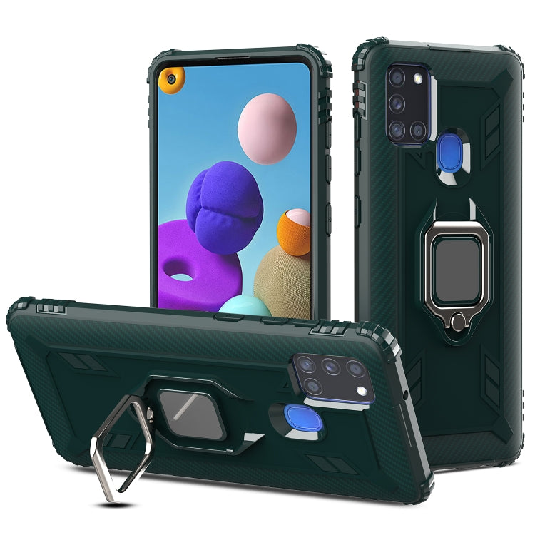 Carbon Fiber Protective Case with 360 Degree Rotating Ring Holder, For Huawei nova 5i Pro / Mate 30 Lite / nova 5z, For Samsung Galaxy A11 (US Version), For Samsung A11 (EU Version), For Samsung Galaxy A21S, For Samsung Galaxy A31, For Samsung Galaxy A41