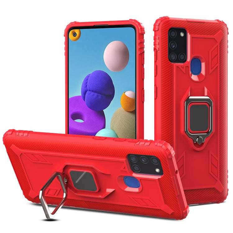 Carbon Fiber Protective Case with 360 Degree Rotating Ring Holder, For Huawei nova 5i Pro / Mate 30 Lite / nova 5z, For Samsung Galaxy A11 (US Version), For Samsung A11 (EU Version), For Samsung Galaxy A21S, For Samsung Galaxy A31, For Samsung Galaxy A41