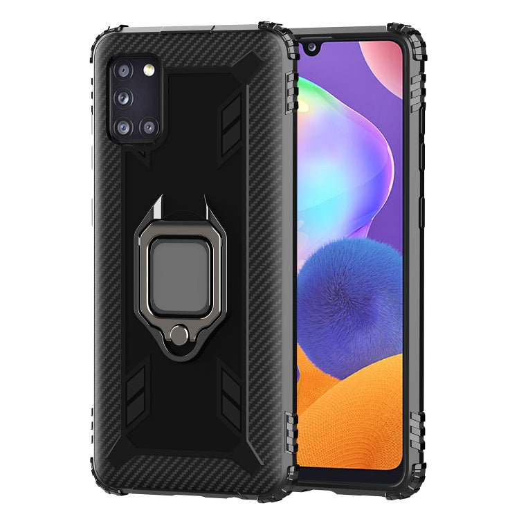 Carbon Fiber Protective Case with 360 Degree Rotating Ring Holder, For Huawei nova 5i Pro / Mate 30 Lite / nova 5z, For Samsung Galaxy A11 (US Version), For Samsung A11 (EU Version), For Samsung Galaxy A21S, For Samsung Galaxy A31, For Samsung Galaxy A41