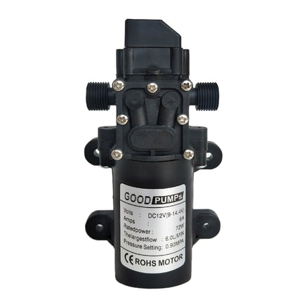 12V 70W Self-priming Pump High Pressure Car Washing Intelligent Diaphragm Right Out Water Pump, Single Thread (Flat Mouth 18mm), Double Thread (Double Flat Mouth 18mm)