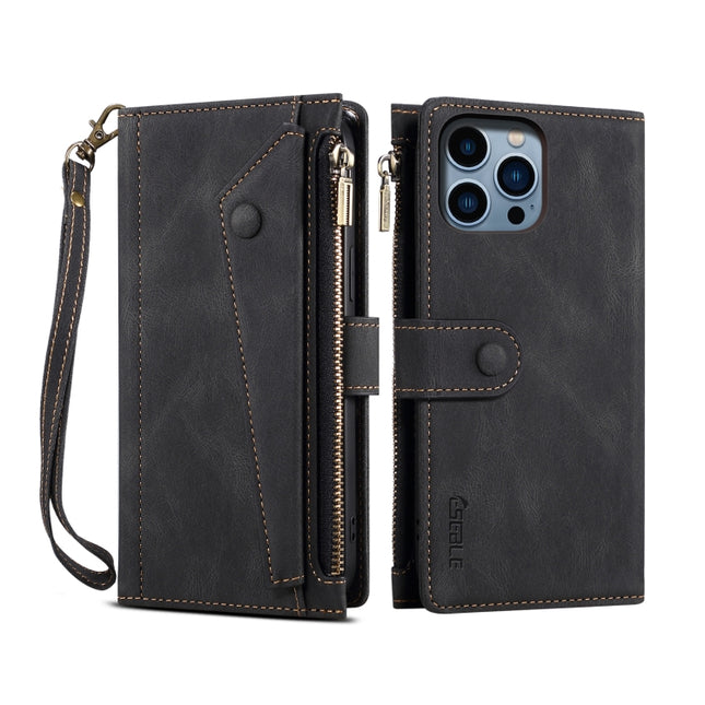 ESEBLE Retro Frosted RFID Flip Leather Phone Case, For iPhone 17e / 16e, For iPhone 16 Pro Max, For iPhone 16 Pro, For iPhone 16 Plus, For iPhone 16, For iPhone 15 Pro Max