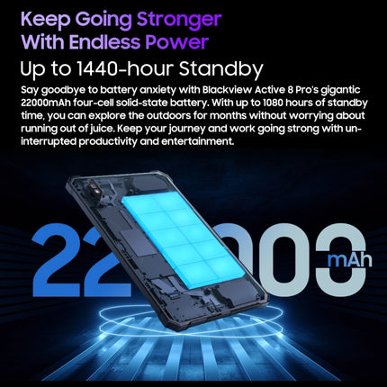 Tableta resistente Blackview Active 8 Pro 4G, 10,36 pulgadas, 8 GB + 256 GB, Android 13 MT6789 Octa Core, compatible con SIM dual, versión global con Google Play, enchufe de la UE, Active 8 Pro