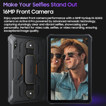 Robustes Blackview Active 8 Pro 4G-Tablet, 10,36 Zoll, 8 GB + 256 GB, Android 13, MT6789 Octa Core, unterstützt Dual-SIM, globale Version mit Google Play, EU-Stecker, Active 8 Pro