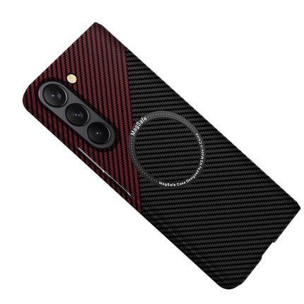 Carbon Fiber Texture MagSafe Magnetic Phone Case, For Samsung Galaxy Z Fold5, For Samsung Galaxy Z Flip5