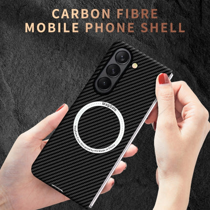 Carbon Fiber Texture MagSafe Magnetic Phone Case, For Samsung Galaxy Z Fold5, For Samsung Galaxy Z Flip5