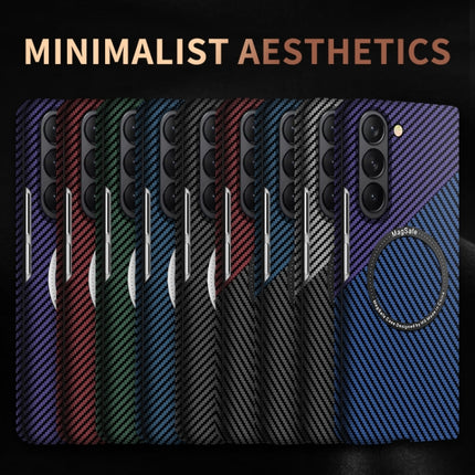 Carbon Fiber Texture MagSafe Magnetic Phone Case, For Samsung Galaxy Z Fold5, For Samsung Galaxy Z Flip5