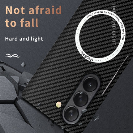 Carbon Fiber Texture MagSafe Magnetic Phone Case, For Samsung Galaxy Z Fold5, For Samsung Galaxy Z Flip5