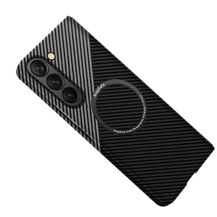 Carbon Fiber Texture MagSafe Magnetic Phone Case, For Samsung Galaxy Z Fold5, For Samsung Galaxy Z Flip5