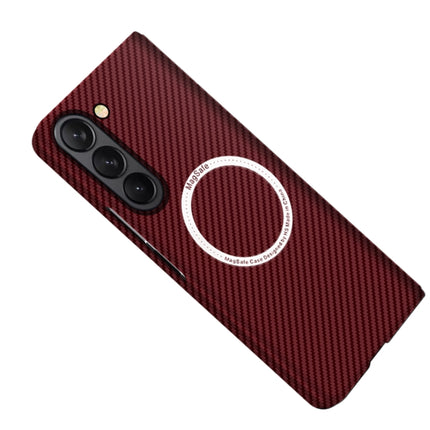 Carbon Fiber Texture MagSafe Magnetic Phone Case, For Samsung Galaxy Z Fold5, For Samsung Galaxy Z Flip5