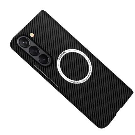 Carbon Fiber Texture MagSafe Magnetic Phone Case, For Samsung Galaxy Z Fold5, For Samsung Galaxy Z Flip5