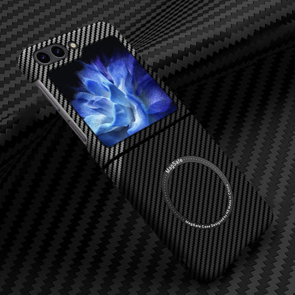 Carbon Fiber Texture MagSafe Magnetic Phone Case, For Samsung Galaxy Z Fold5, For Samsung Galaxy Z Flip5