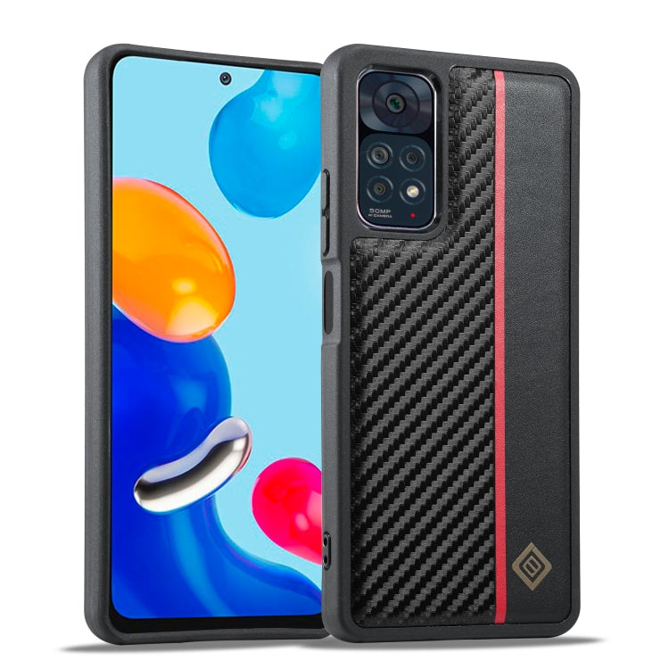 LC.IMEEKE 3 in 1 Carbon Fiber Texture Shockproof Phone Case