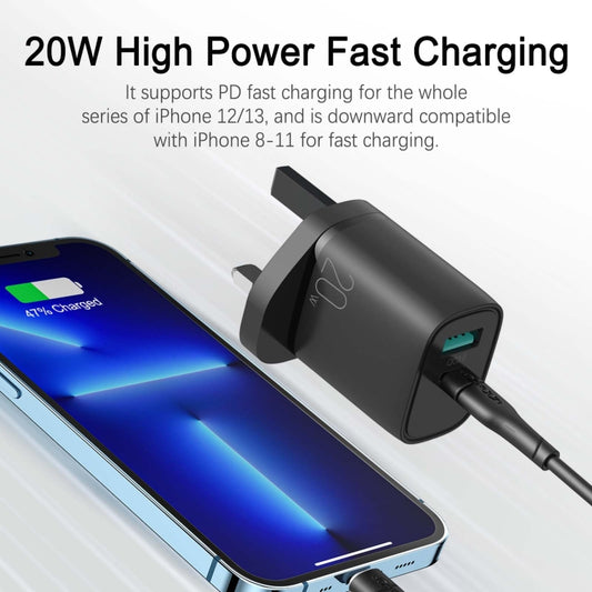 JOYROOM L-QP2011 20W USB+USB-C/Type-C Fast Charger, Charger, UK Plug