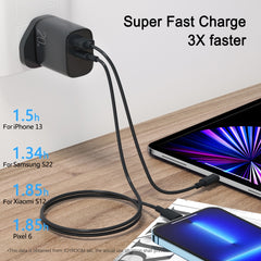 JOYROOM L-QP2011 20W USB+USB-C/Type-C Fast Charger, Charger, UK Plug