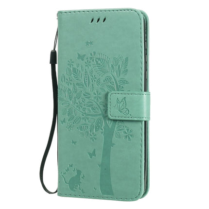 Tree & Cat Embossed Pattern Horizontal Flip Leather Case with Holder & Card Slots & Wallet & Lanyard, For Motorola Moto G Power, For Motorola Moto G8 Power Lite