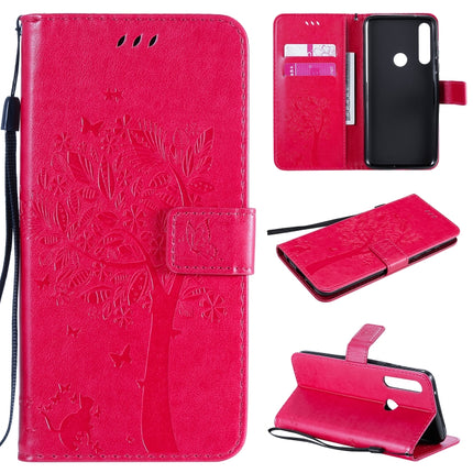 Tree & Cat Embossed Pattern Horizontal Flip Leather Case with Holder & Card Slots & Wallet & Lanyard, For Motorola Moto G Power, For Motorola Moto G8 Power Lite
