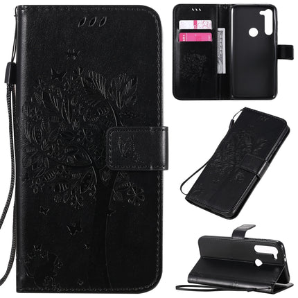 Tree & Cat Embossed Pattern Horizontal Flip Leather Case with Holder & Card Slots & Wallet & Lanyard, For Motorola Moto G8 Power, For OPPO Realme 6
