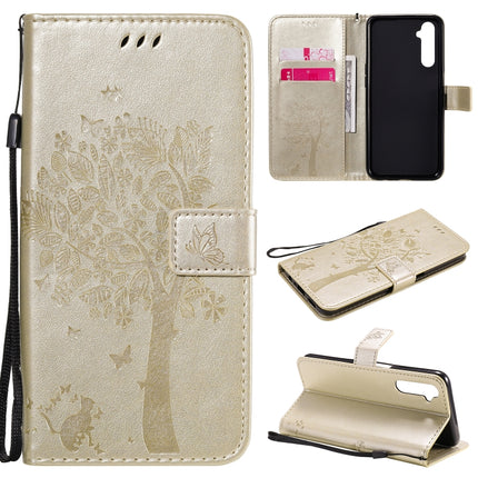 Tree & Cat Embossed Pattern Horizontal Flip Leather Case with Holder & Card Slots & Wallet & Lanyard, For Motorola Moto G8 Power, For OPPO Realme 6