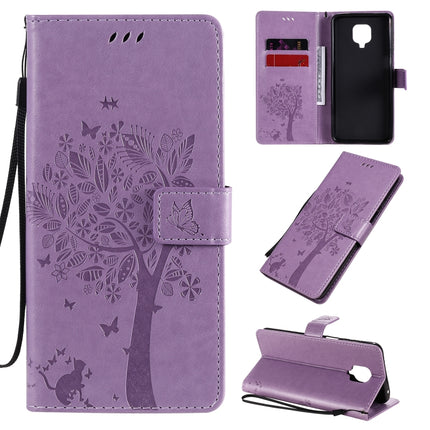 Tree & Cat Embossed Pattern Horizontal Flip Leather Case with Holder & Card Slots & Wallet & Lanyard, For Xiaomi Redmi K30 Pro, For Xiaomi Redmi Note 9 Pro