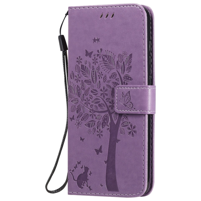 Tree & Cat Embossed Pattern Horizontal Flip Leather Case with Holder & Card Slots & Wallet & Lanyard, For Xiaomi Redmi Note 9, For Huawei Nova 7 Pro
