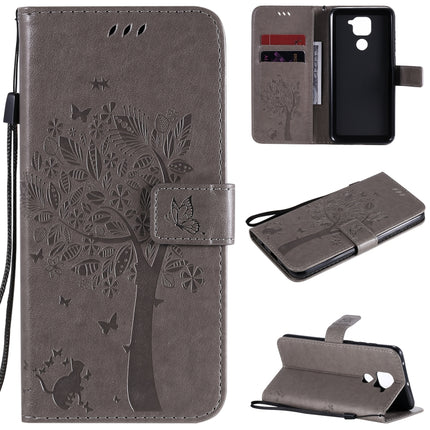 Tree & Cat Embossed Pattern Horizontal Flip Leather Case with Holder & Card Slots & Wallet & Lanyard, For Xiaomi Redmi Note 9, For Huawei Nova 7 Pro