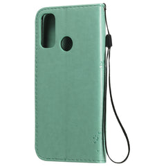 Tree & Cat Embossed Pattern Horizontal Flip Leather Case with Holder & Card Slots & Wallet & Lanyard, For Huawei P Smart 2020, For Huawei Y5p