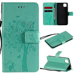 Tree & Cat Embossed Pattern Horizontal Flip Leather Case with Holder & Card Slots & Wallet & Lanyard, For Huawei P Smart 2020, For Huawei Y5p