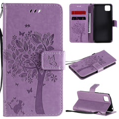 Tree & Cat Embossed Pattern Horizontal Flip Leather Case with Holder & Card Slots & Wallet & Lanyard, For Huawei P Smart 2020, For Huawei Y5p