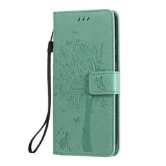 Tree & Cat Embossed Pattern Horizontal Flip Leather Case with Holder & Card Slots & Wallet & Lanyard, For Huawei Y6p, For Huawei Honor 9A