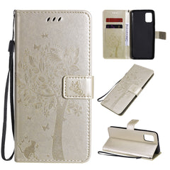 Tree & Cat Embossed Pattern Horizontal Flip Leather Case with Holder & Card Slots & Wallet & Lanyard, For Samsung Galaxy A31, For Samsung Galaxy A41