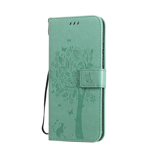 Tree & Cat Embossed Pattern Horizontal Flip Leather Case with Holder & Card Slots & Wallet & Lanyard, For Samsung Galaxy A71 5G, For Sony Xperia L4