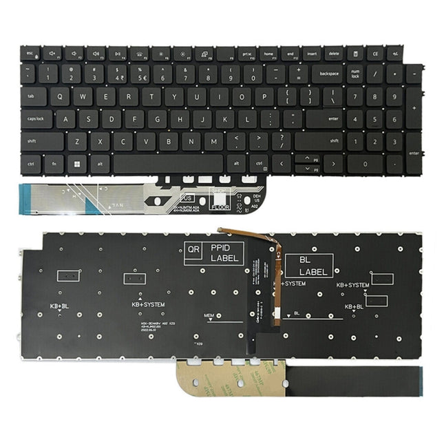 US Version Backlight Laptop Keyboard, For Dell Inspiron 15-3511 3515 5510 7510 16-7610, For Dell Vostro 5310 5320 5410 Latitude 3320 3420, For Dell Latitude 5520 5521 Precision 3560 3561, For Dell Latitude 7300 5300 5200, For Dell XPS 13 9343 13 9350 9360