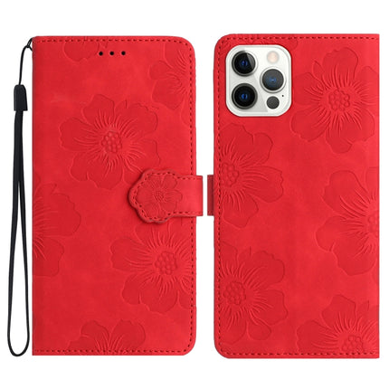 Flower Embossing Pattern Leather Phone Case, For iPhone 15, For iPhone 14 Plus, For iPhone 14, For iPhone 14 Pro