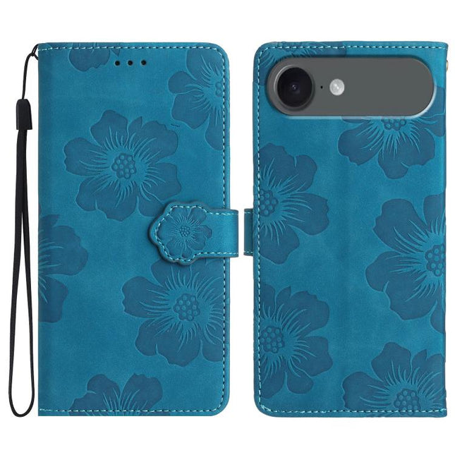 Flower Embossing Pattern Leather Phone Case, For iPhone Air, For iPhone 16 Pro Max, For iPhone 16 Pro, For iPhone 16 Plus